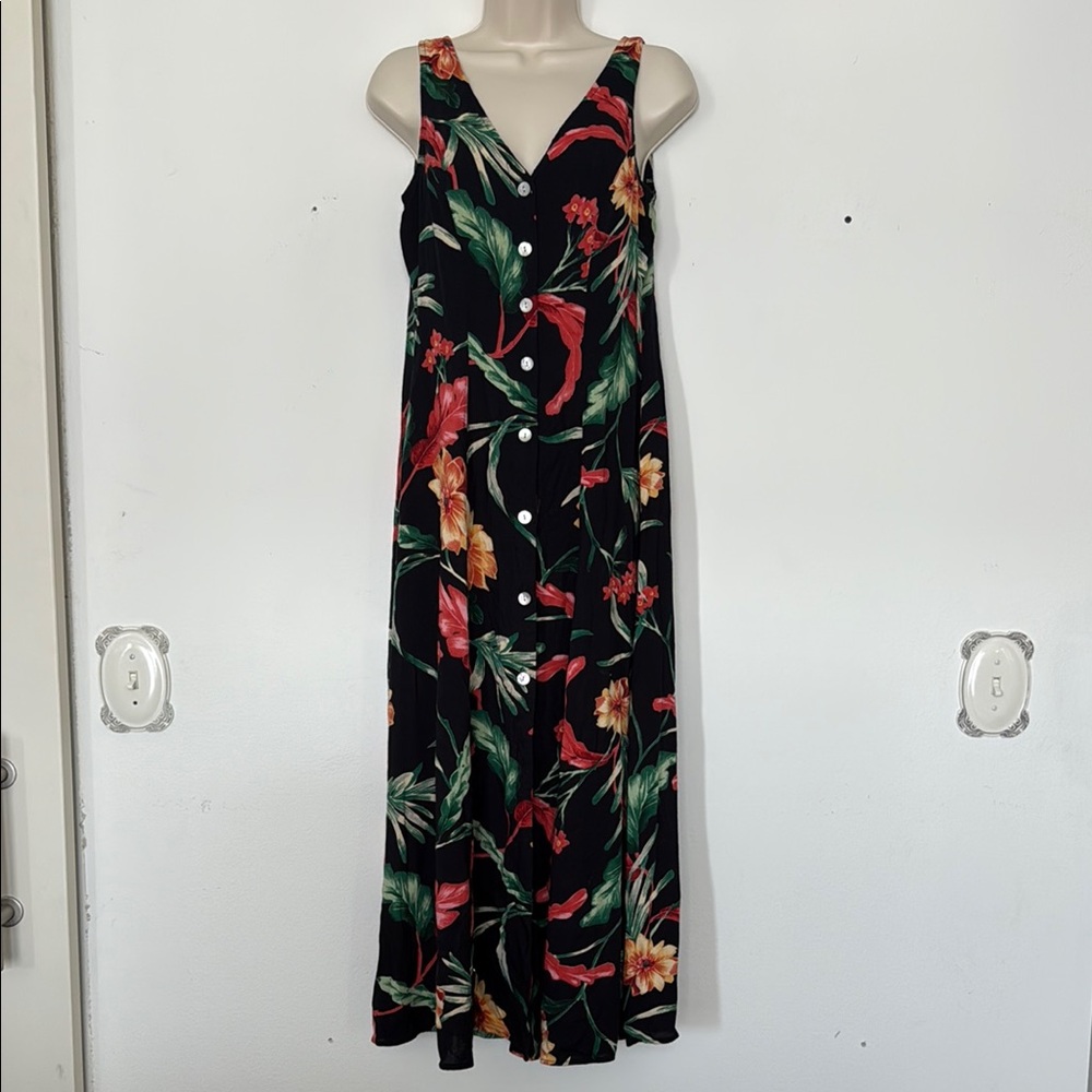 Express Sleeveless V-Neck Maxi button down Sundress, small